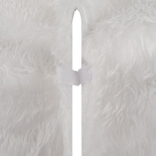 Julemåtte under træet hvid 72 cm langhåret polyester