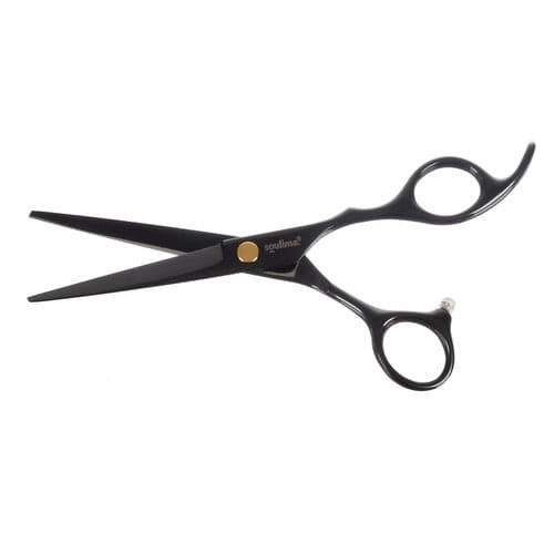 Frisørsaks ergonomisk højrehåndet 17 cm sort rustfrit stål