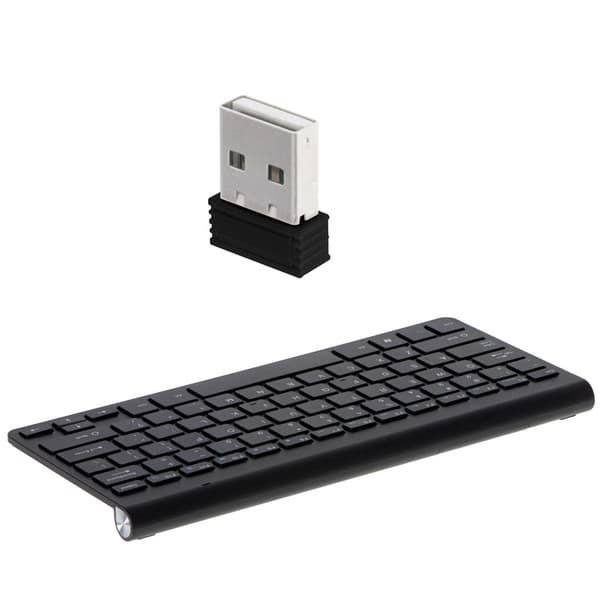 Trådløst tastatur 2.4GHz USB til Smart TV/PC/Mac/Android sort