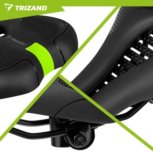 Cykelsadel ergonomisk blød polstring 28x14 cm sort universal