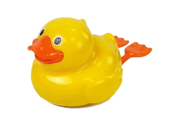 Badelegetøj svømmende and med batteridrift 18 cm, 18+ mdr