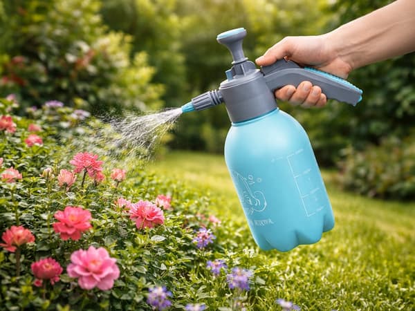 Manuell tryckspruta 2 L ABS-plast turkos med justerbart munstycke