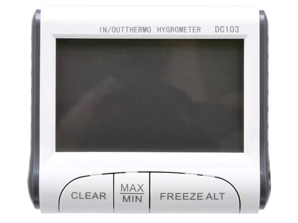 Väderstation termometer/hygrometer med extern sensor, inne/ute, vit