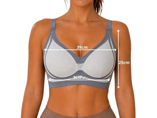 Push-up urheiluliivit pehmusteilla, grå, 2XL, nylon/spandex