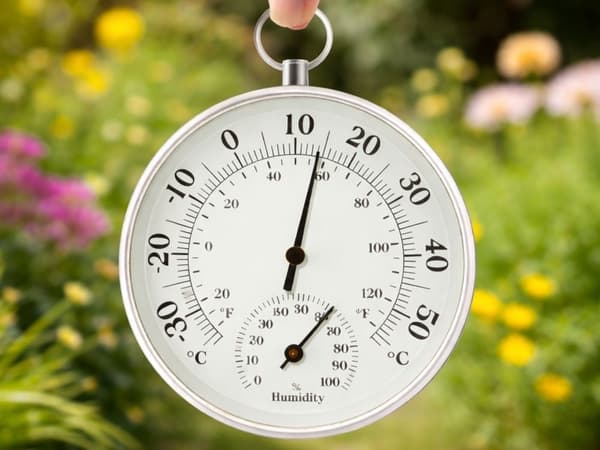 Analog termometer/hygrometer för vägg -30 till +50°C grå-svart
