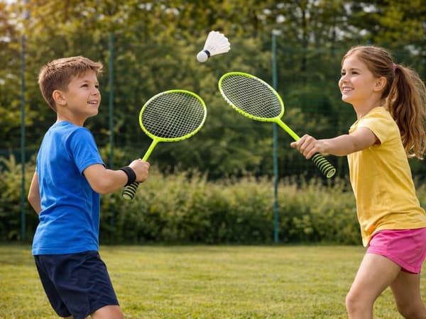 Badmintonmailasetti 2 kpl 65 cm, vihreä, kotelolla