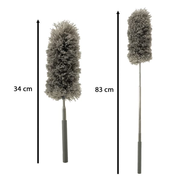 Teleskooppinen pölyharja mikrokuitu 83 cm harmaa