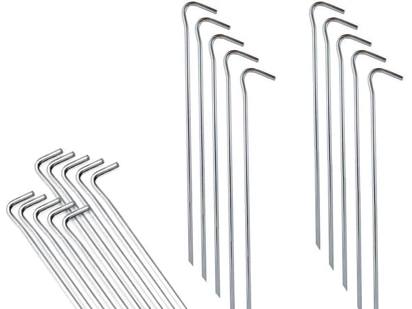 Tältpinnar i stål 31 cm 10-pack silver
