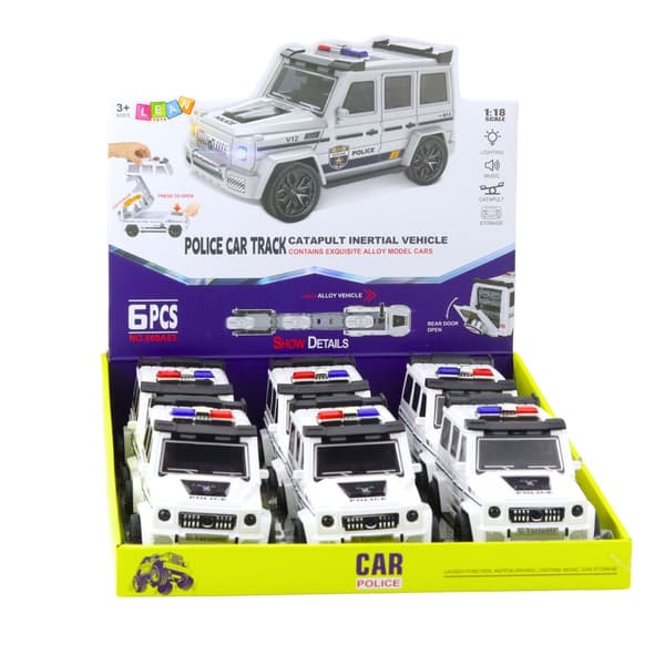 Poliisimaasto-lelupaketti valo/ääni + pieni auto, 9-pack, 3+