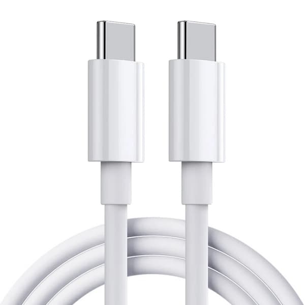 USB-C snabbladdare 20W PD 3.0 med 2 m USB-C-kabel vit 2-pack