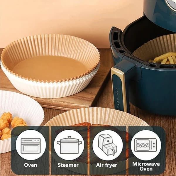 100 stk Engangspapir Pergamentforme til Airfryer - Nem og