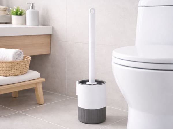 WC-harja säiliöllä ja seinäkoukulla valkoinen/harmaa 46 cm