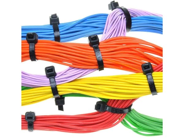 Kabelbindere i nylon 3,6x200 mm sort 100-pack