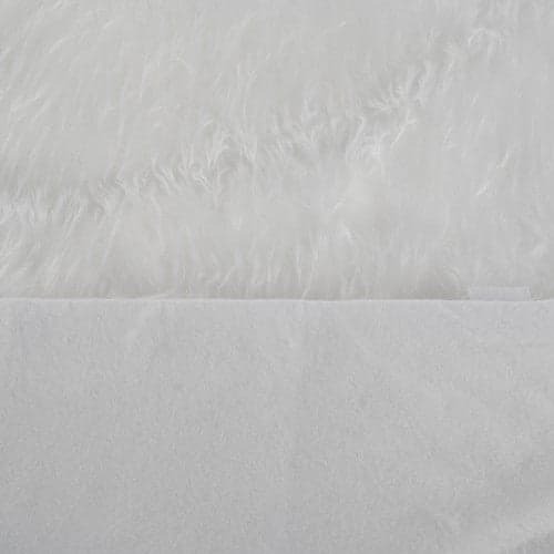 Juletræstæppe hvid lang luv 150 cm diameter polyester