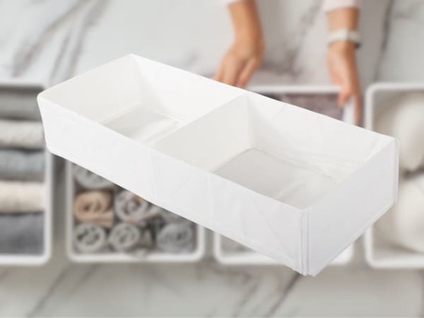 Opbevaringsorganisator til undertøj/strømper 2 rum polyester