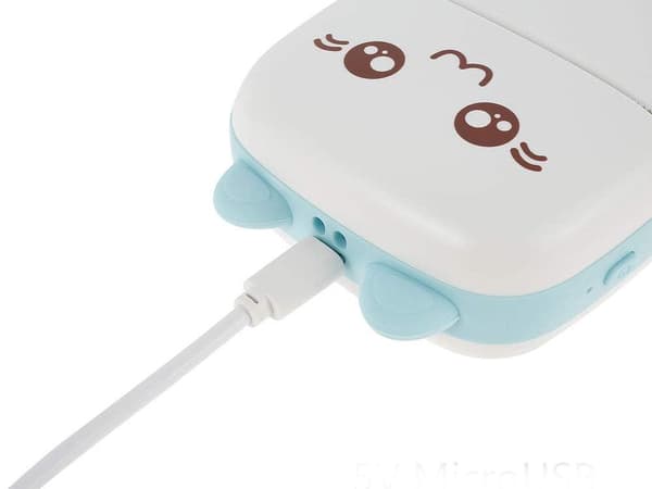 Mini termisk printer Bluetooth 57 mm USB-C iPrint blå 11x8 cm