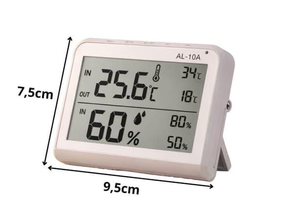 Termometer hygrometer med extern sensor LCD min/max larm °C/°F