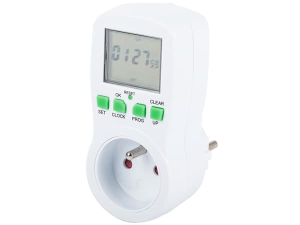Digital timerkontakt 230V 16A 3680W LCD 16 program nedräkning