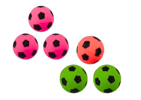 Gummibolde fodbold mini 3 cm 6-pack studsbolde til børn 3+