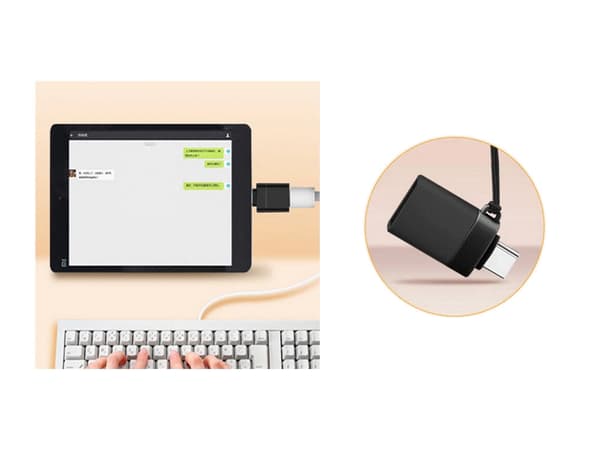 USB-C til USB-A 3.0 OTG-adapter sort 1,5x3 cm med nøglerem