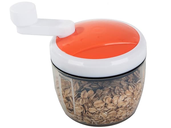 Manuel grøntsagshakker med håndsving 250 ml og 2 blade rustfrit stål