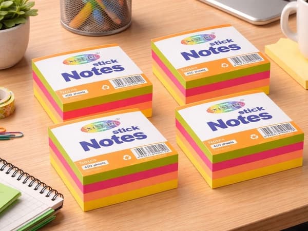 Sticky notes 76x76 mm 400 ark/blok assorterede farver 1 stk