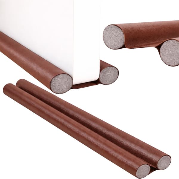 Dørtætningsliste mod træk skumplast/kunstlæder 96 cm brun