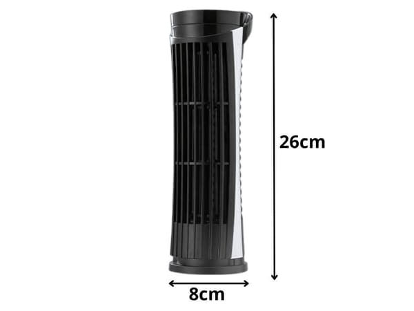 Mini bordventilator USB med LED-lys 2 hastigheder 26x8 cm