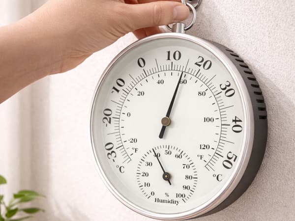Analog termometer/hygrometer för vägg -30 till +50°C grå-svart