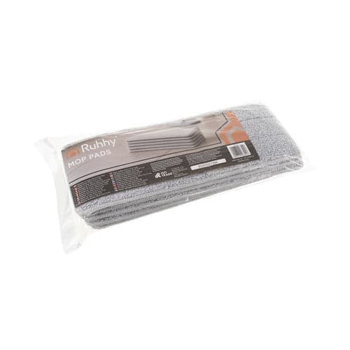 Moppöverdrag 33 cm för smal flatmopp, kardborre, 5-pack grå