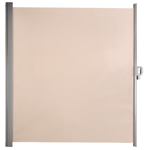 Sideterrassemarkise 400x180 cm beige vind- og læskærm polyester