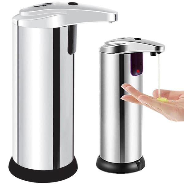 Berøringsfri sæbedispenser med sensor 200 ml sølv til flydende sæbe