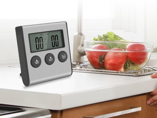 Digital stektermometer med sond 15 cm, LCD, timer, -25 till 250°C