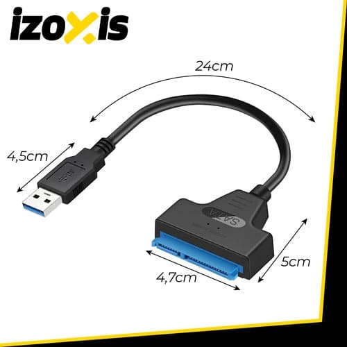 USB 3.0 til SATA 3.0 adapter til 2,5" HDD/SSD 6 Gb/s sort