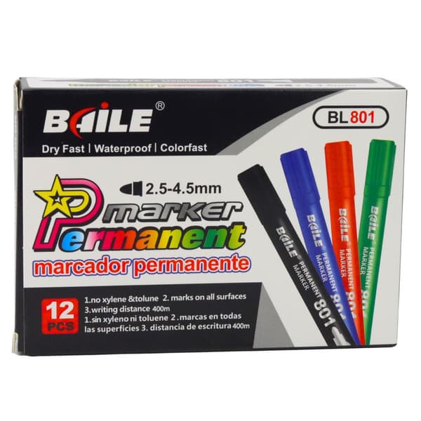 Permanent marker röd vattenfast sned spets 2,5-4,5 mm 1-pack