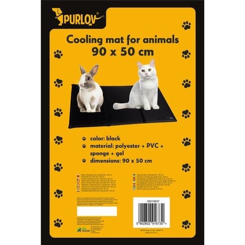 Selvkølende kølemåtte til hund/kat 88x49,5 cm sort
