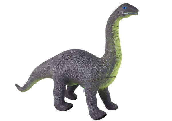 Dinosauriefigur Brachiosaurus 54 cm blød gummi med lyd, grå