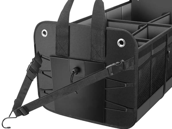Bilorganisator til bagagerum 50 L foldbar med skillerum sort
