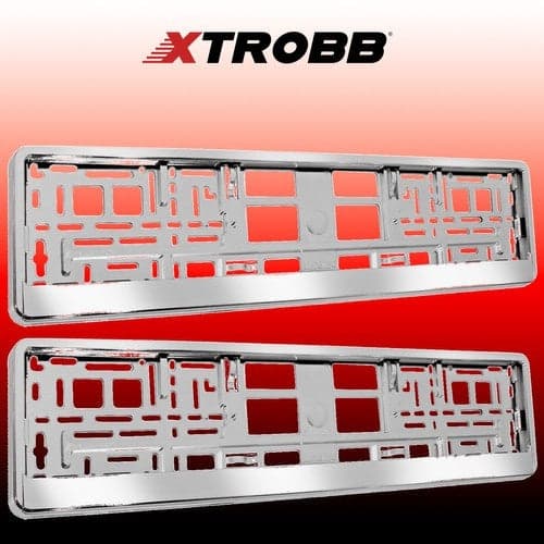 Nummerplåtsram 2-pack universell EU 53x13,5 cm silver kromad ABS