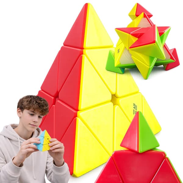 Pyraminx pyramidekube 3D logikpuslespil roterende plast 9,5 cm