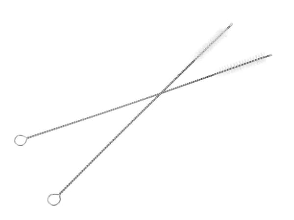 Metalsugerør rustfrit stål 8-pack (4 lige/4 bøjede) + 2 børster