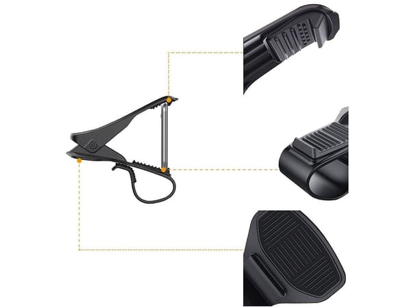 Mobilholder til instrumentbræt sort max 8 cm kæbebredde