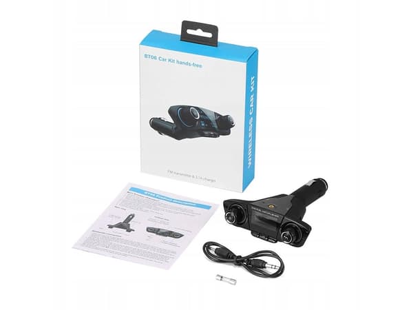FM-sender Bluetooth 5.0 biladapter 12/24V 2x USB AUX SD