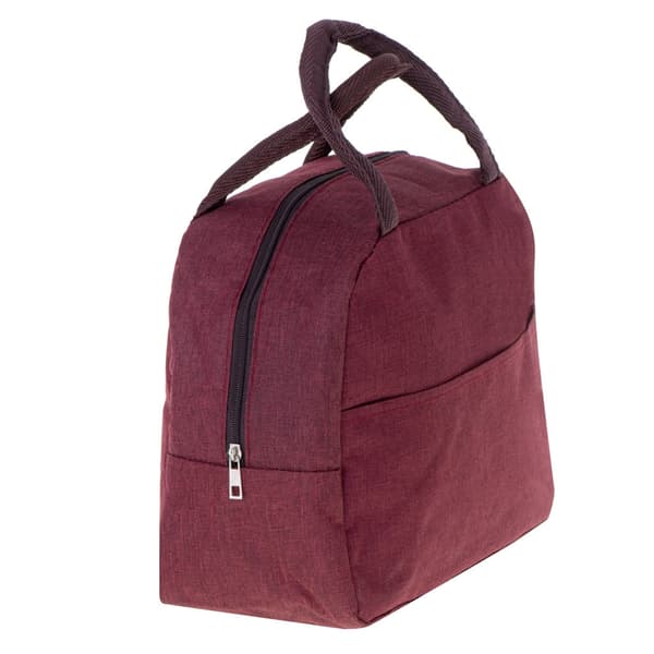 Isolerad lunchväska röd polyester med aluminiumfoder 24x19x12,5 cm