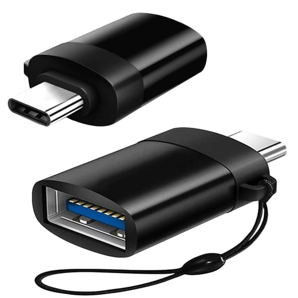 USB-C til USB-A 3.0 OTG-adapter sort 1,5x3 cm med nøglerem