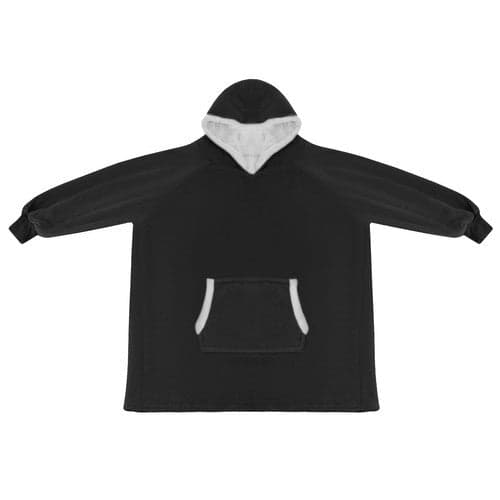 Oversize huppariviltti hupulla ja taskulla flanelli musta XXL