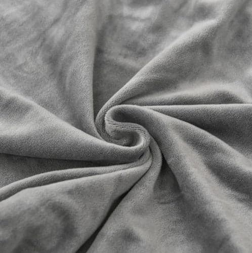 Stoleovertræk velourpolyester grå universel pasform ryglæn 65 cm