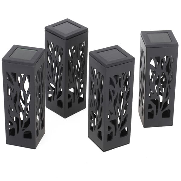 Solcellslampor markspett IP44 varmvit 4-pack 39 cm med ljussensor