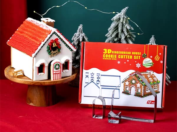 Pepparkakshusformar metall 10-pack silver