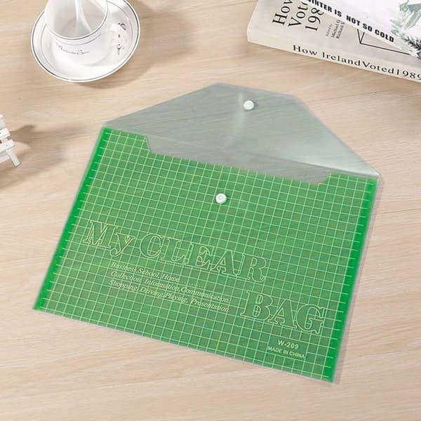 Mapp med klicklås A4 transparent grön polypropen 20-pack